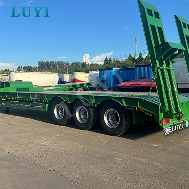 13m 3‑Axle Low Bed Semi‑Trailer For Heavy Machinery Transport high quality 13m 3‑Axle Low Bed Semi‑Trailer For Heavy Machinery Transport high quality