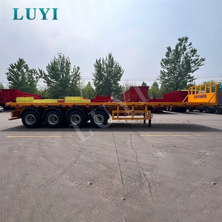 4 Axle Flatbed Trailer 80 Ton Capacity factory 4 Axle Flatbed Trailer 80 Ton Capacity factory